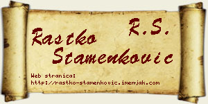 Rastko Stamenković vizit kartica